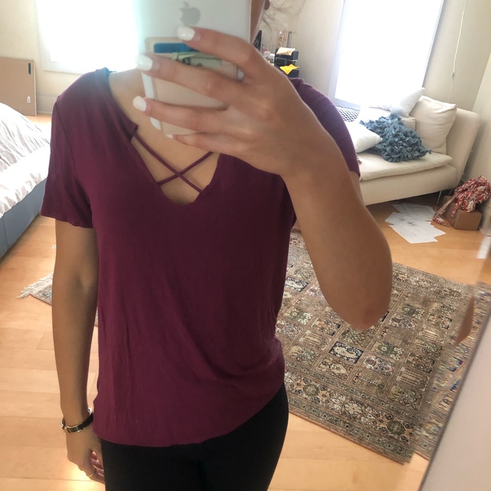 Maroon top